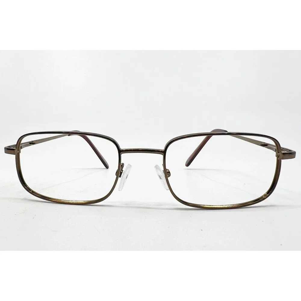 Hilco SG302 Eyeglass Frames Mens Bronze Rectangle Metal 140 52-17-140